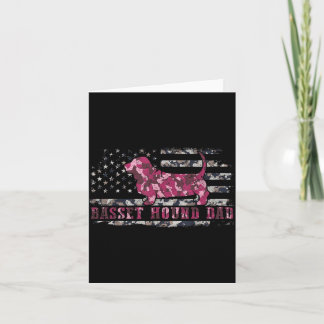 Basset Hound Dad Camo American Flag Camouflage USA Card