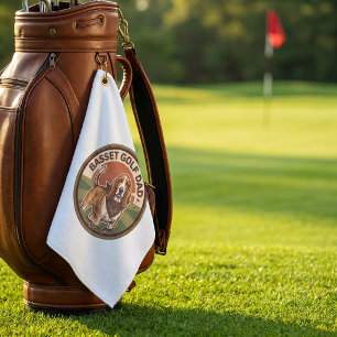 Basset Hound Dad Golf Towel Custom Gift for him