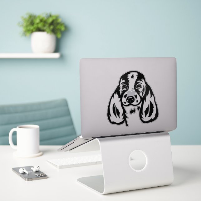 Basset Hound Dog (Laptop On Desk)