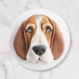 Basset Hound Dog 3D Inspired Favour Tags