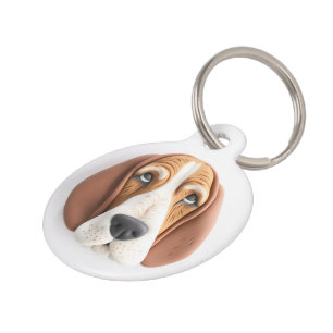 Basset Hound Dog 3D Inspired Pet Tag