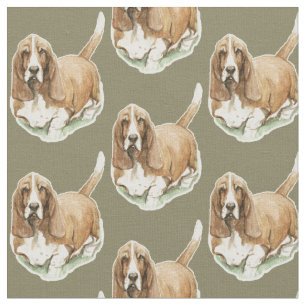 Basset Hound Dog Art Fabric