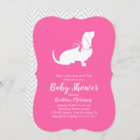 Basset Hound Dog Baby Shower Girl Pink