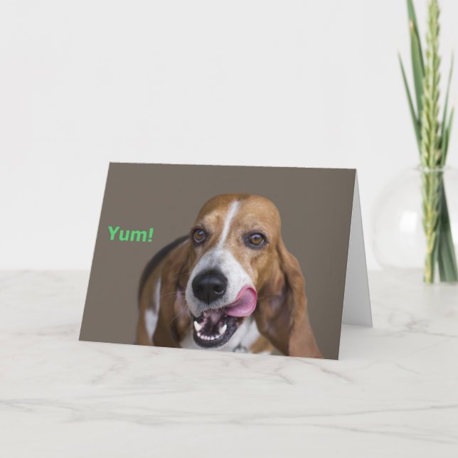 Basset Hound Dog Birthday Card (Front)