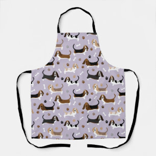 Basset Hound Dog Bones and Paws  Apron