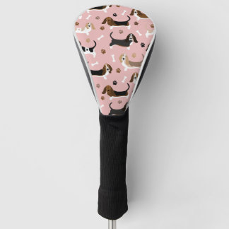 Basset Hound Dog Bones and Paws Golf Head Cover