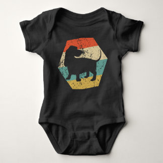 Basset Hound Dog Breed Retro Distressed Hexagon Baby Bodysuit