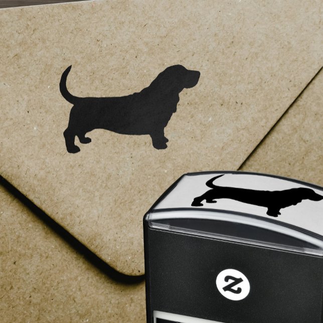 Basset Hound Dog Breed Silhouette Self-inking Stamp (Creator Uploaded)