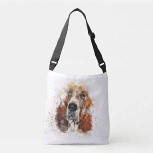Basset Hound Dog Brown White Pet Hunter Doggie Fox Crossbody Bag