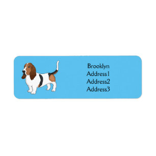 Basset hound dog cartoon illustration 
