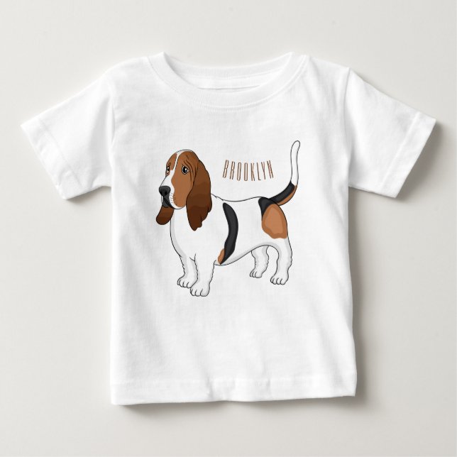 Basset hound dog cartoon illustration  baby T-Shirt (Front)