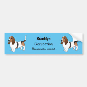 Basset hound dog cartoon illustration bumper sticker