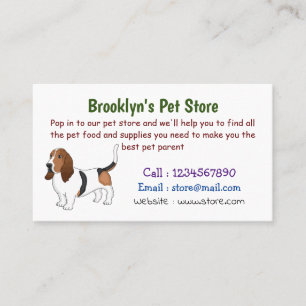 Basset hound dog cartoon illustration business card