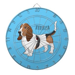 Basset hound dog cartoon illustration dartboard
