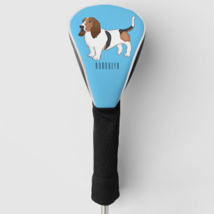 Basset hound dog cartoon illustration  golf head cover