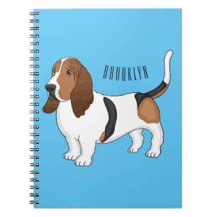 Basset hound dog cartoon illustration notebook