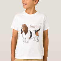 Basset hound dog cartoon illustration 