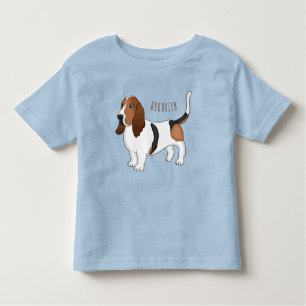 Basset hound dog cartoon illustration toddler T-Shirt