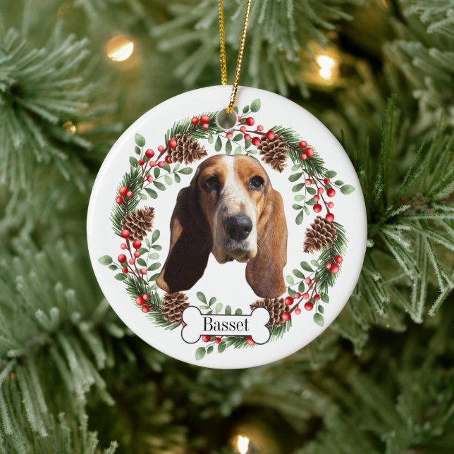 Basset Hound dog Ceramic Tree Decoration (Tree)