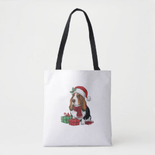 Basset Hound Dog Christmas Parties Holiday Santa D Tote Bag