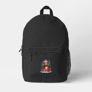 Basset Hound Dog Christmas Parties Santa Dog Lover Printed Backpack