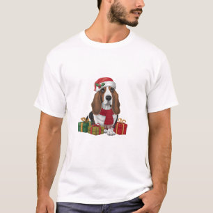 Basset Hound Dog Christmas Parties Santa Dog Lover T-Shirt