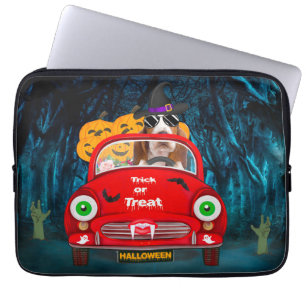 Basset Hound Dog Driving Car Scary Halloween  Laptop Sleeve