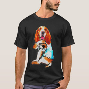 Basset Hound Dog I Love Mum Tattooed Dog Mother T-Shirt