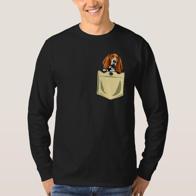 Basset Hound Dog In The Pocket Puppy T-Shirt (Front)