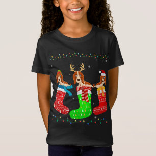 Basset Hound Dog in Xmas Socks Funny Ugly Sweater 
