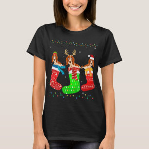 Basset Hound Dog in Xmas Socks Funny Ugly Sweater