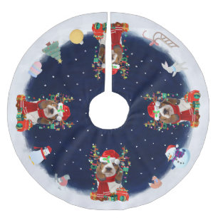 Basset Hound Dog Let it snow Brushed Polyester Tree Skirt