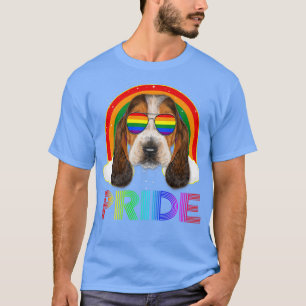 Basset Hound Dog LGBT Rainbow Gay Lesbian Funny LG T-Shirt