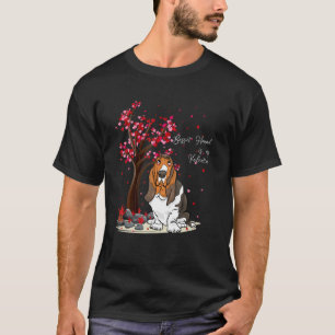 Basset Hound Dog Lover Heart Tree Basset Hound Val T-Shirt
