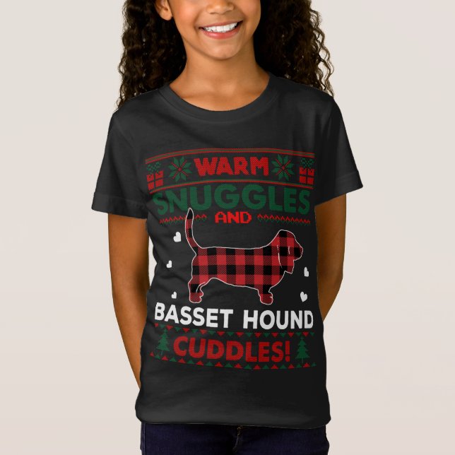 Basset Hound Dog Lovers Christmas Ugly Christmas S T-Shirt (Front)