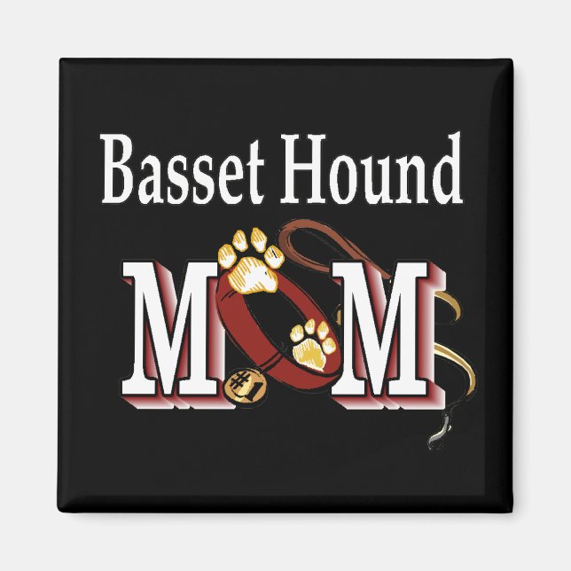 Basset Hound Dog MOM Magnet (Front)
