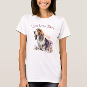 Basset Hound Dog Mum Floral T-Shirt