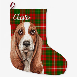 Basset Hound  Dog Personalized Large Christmas Stocking
