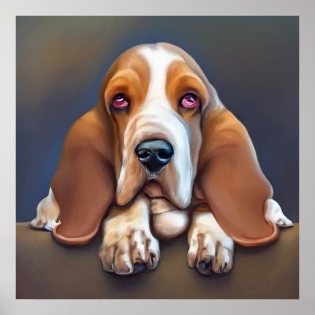 Basset Hound - Dog Portrait Poster (Front)