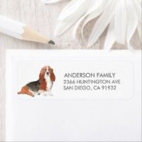 Basset Hound Dog Return Address Label