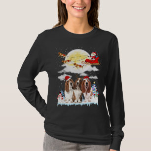 Basset Hound Dog Santa Sleigh Christmas Lover T-Shirt