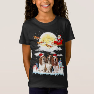 Basset Hound Dog Santa Sleigh Christmas Lover T-Shirt