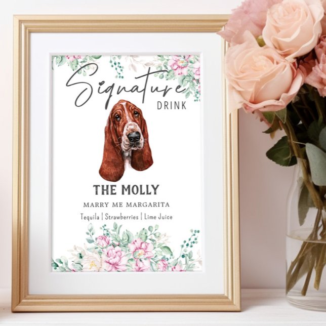 Basset Hound Dog Signature Drink Sign (Creator Uploaded)