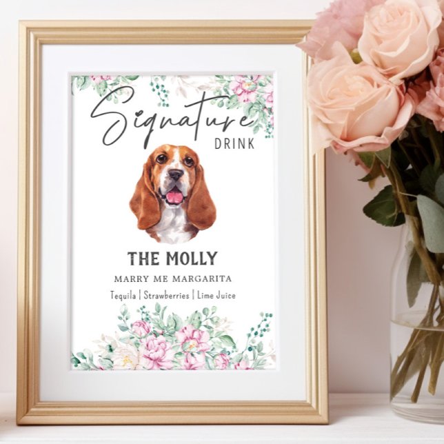 Basset Hound Dog Signature Drink Sign (Creator Uploaded)
