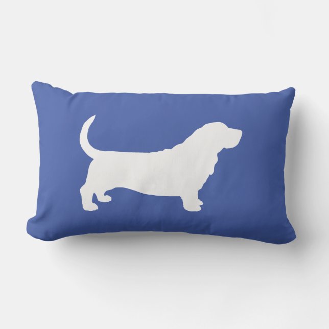 Basset Hound Dog Silhouette Lumbar Cushion (Front)