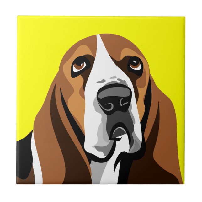 Basset Hound Dog Tile (Front)
