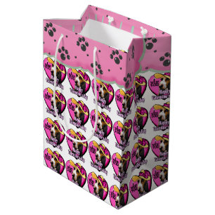 Basset Hound Dog Valentine's Day Medium Gift Bag
