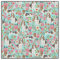 Basset Hound dog vintage florals mint