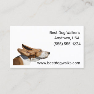Basset Hound Dog Walker Business Cards