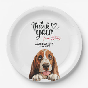 Basset Hound Dog Wedding Cocktail Paper Plate